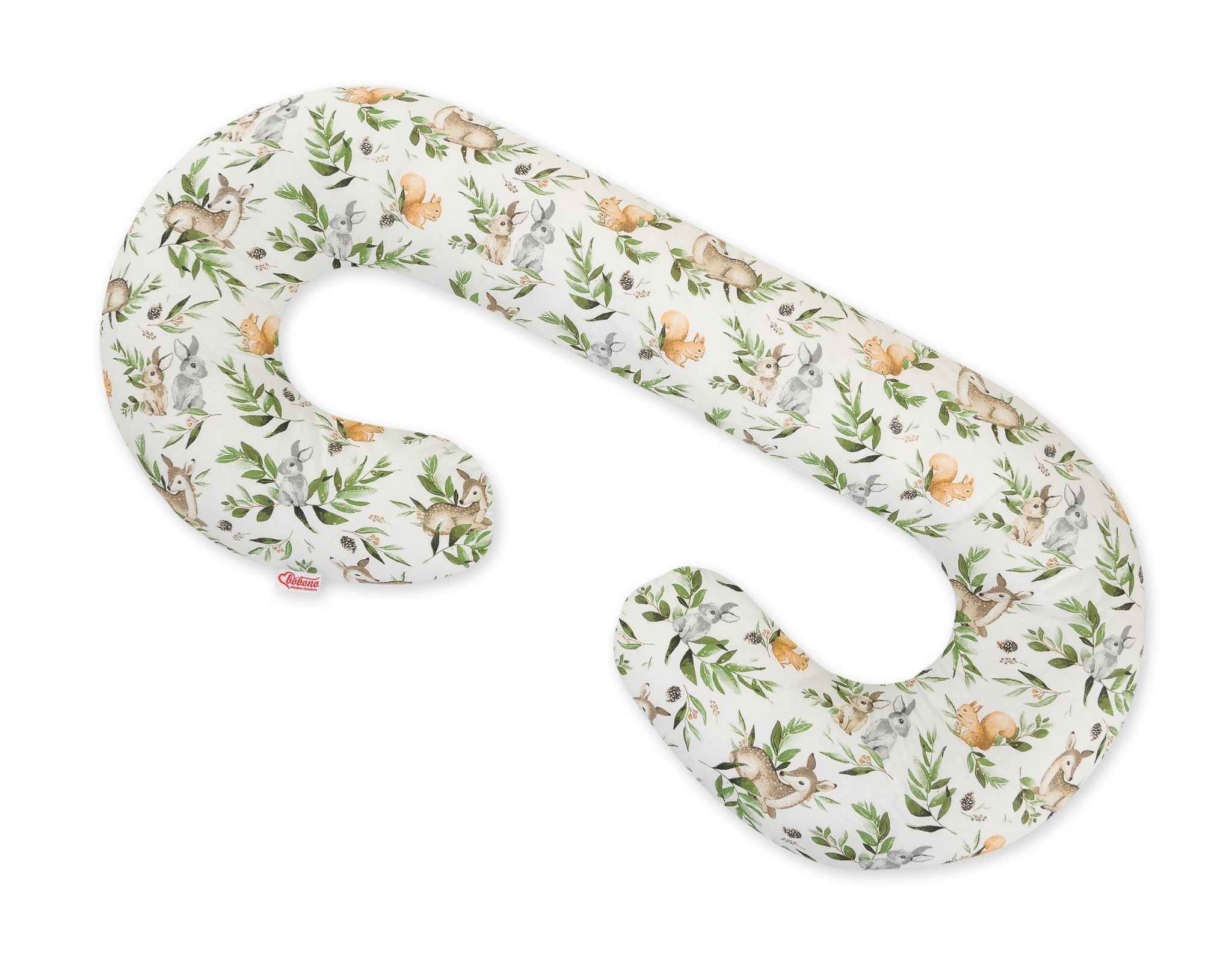 Cotton  pillowcase for pregnancy Pillow C - Woodland green