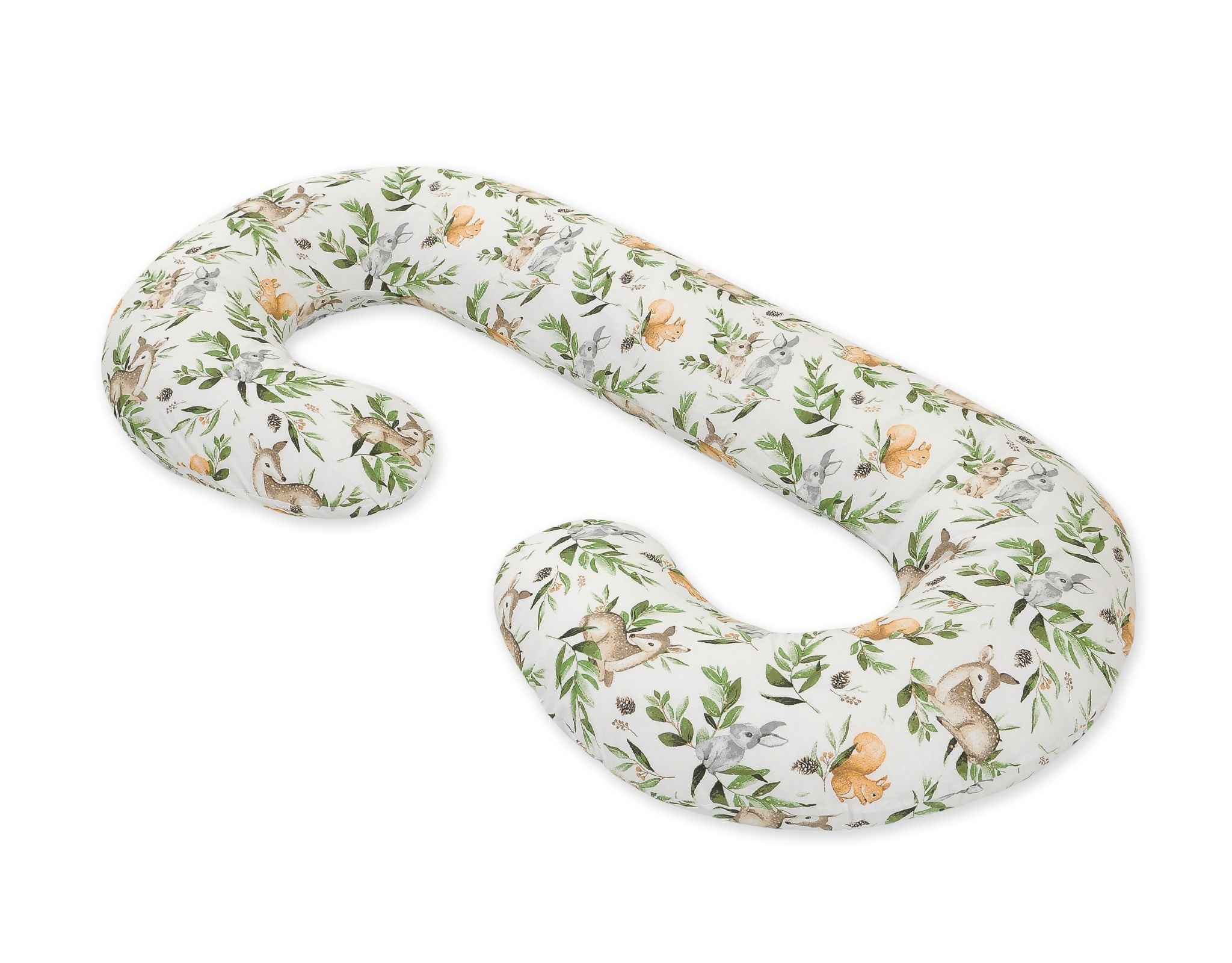 Cotton  pillowcase for pregnancy Pillow C - Woodland green