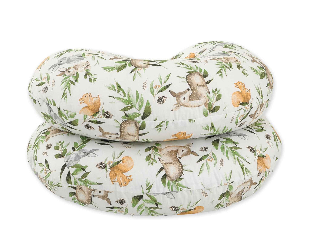 Cotton  pillowcase for pregnancy Pillow C - Woodland green