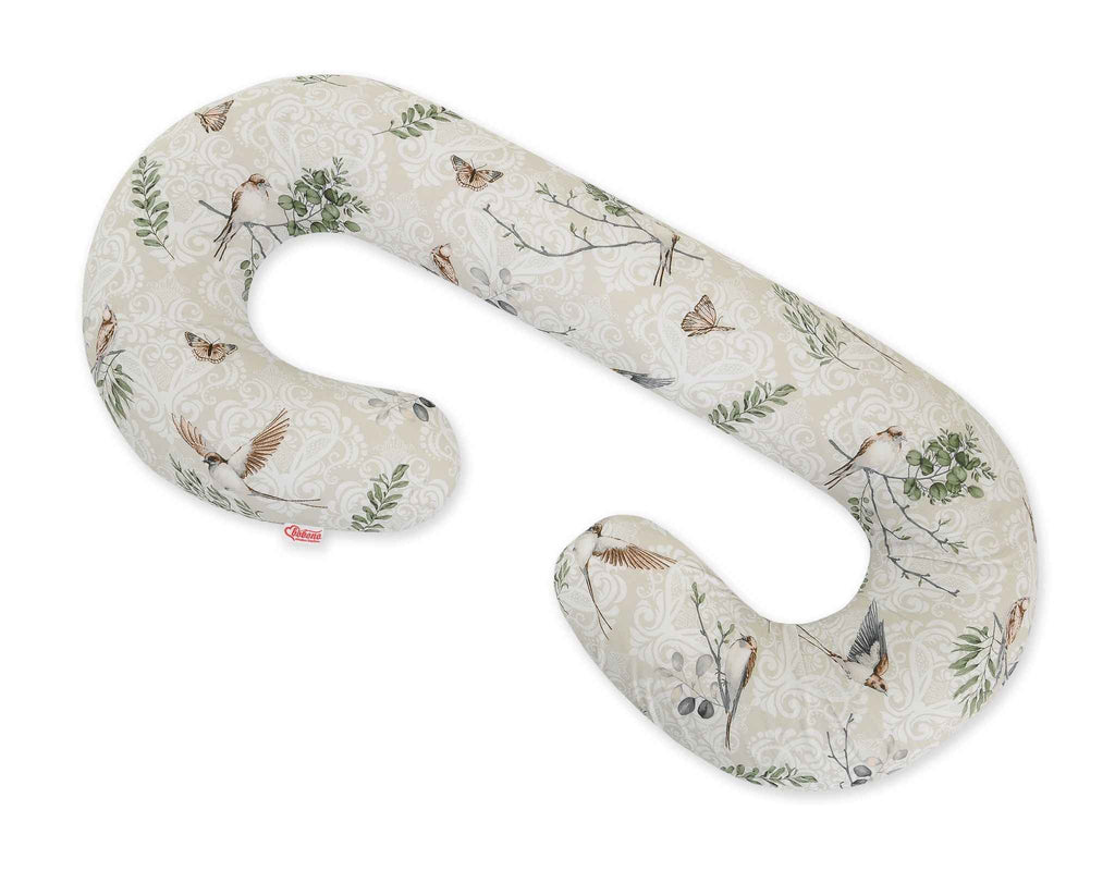 Cotton  pillowcase for pregnancy Pillow C - Brown birds