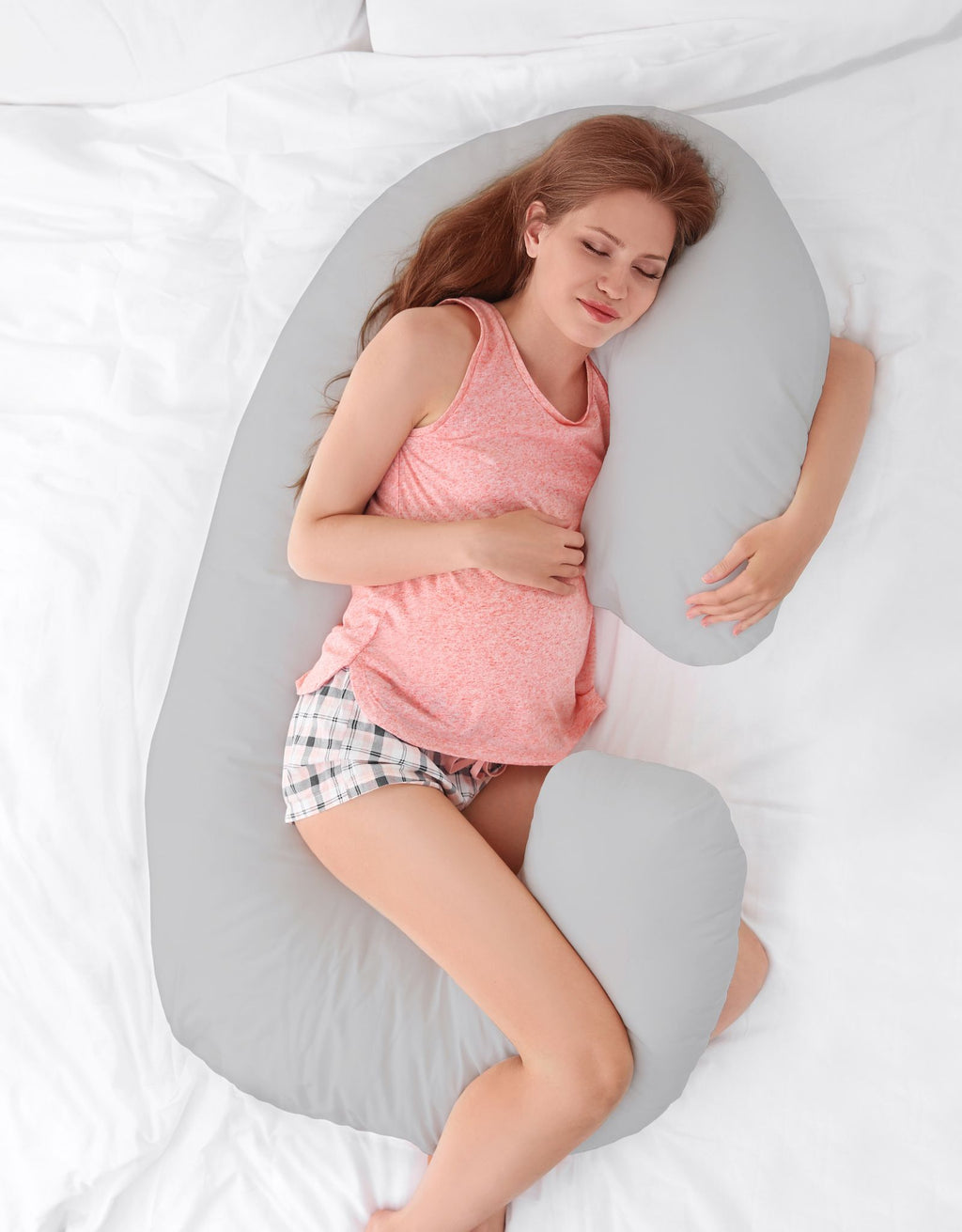 Maternity Support Pillow C, removable pillowcase - rosette black