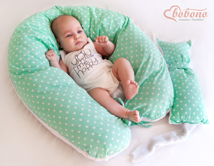 Pregnancy pillow- Longer, removable pillowcase - Mini-rosette mint