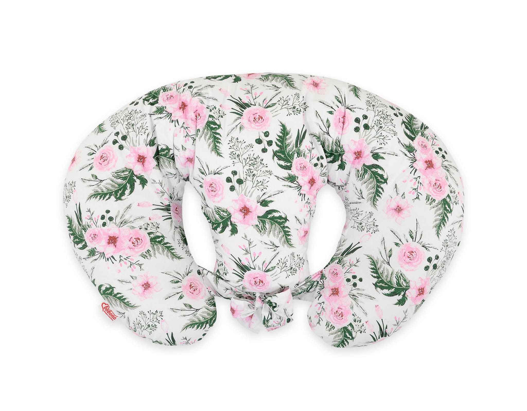 Replacement Cover for Bobono Twin Nursing Pillow – 100% Cotton - peony flower pink