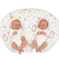 Twin nursing pillow, Breastfeeding Croissant Pillow, removable, Hands-Free Feeding- forest softness