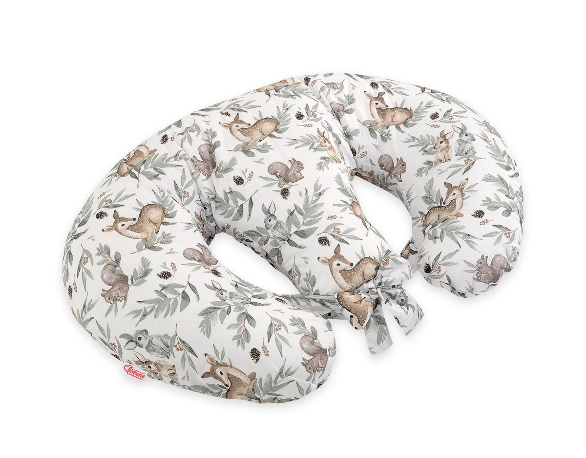 Replacement Cover for Bobono Twin Nursing Pillow – 100% Cotton - woodland olive