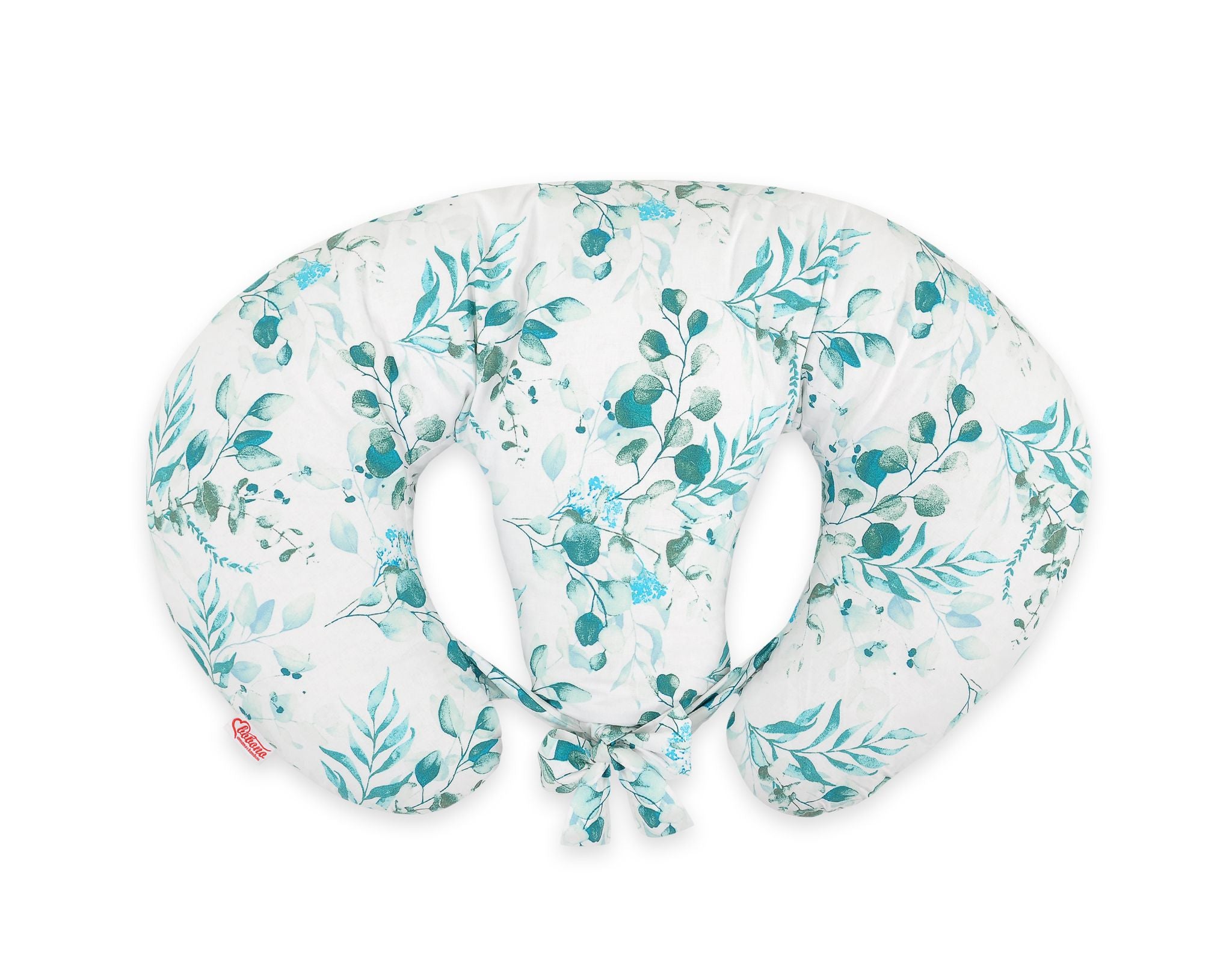 Twin nursing pillow, Breastfeeding Croissant Pillow, removable, Hands-Free Feeding- eucaliptus mint