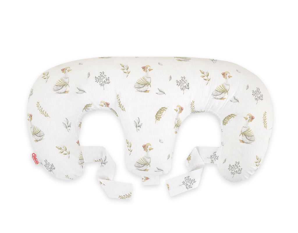 Twin nursing pillow, Breastfeeding Croissant Pillow, removable, Hands-Free Feeding- gooses