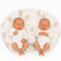 Twin nursing pillow, Breastfeeding Croissant Pillow, removable, Hands-Free Feeding- rainbow bear