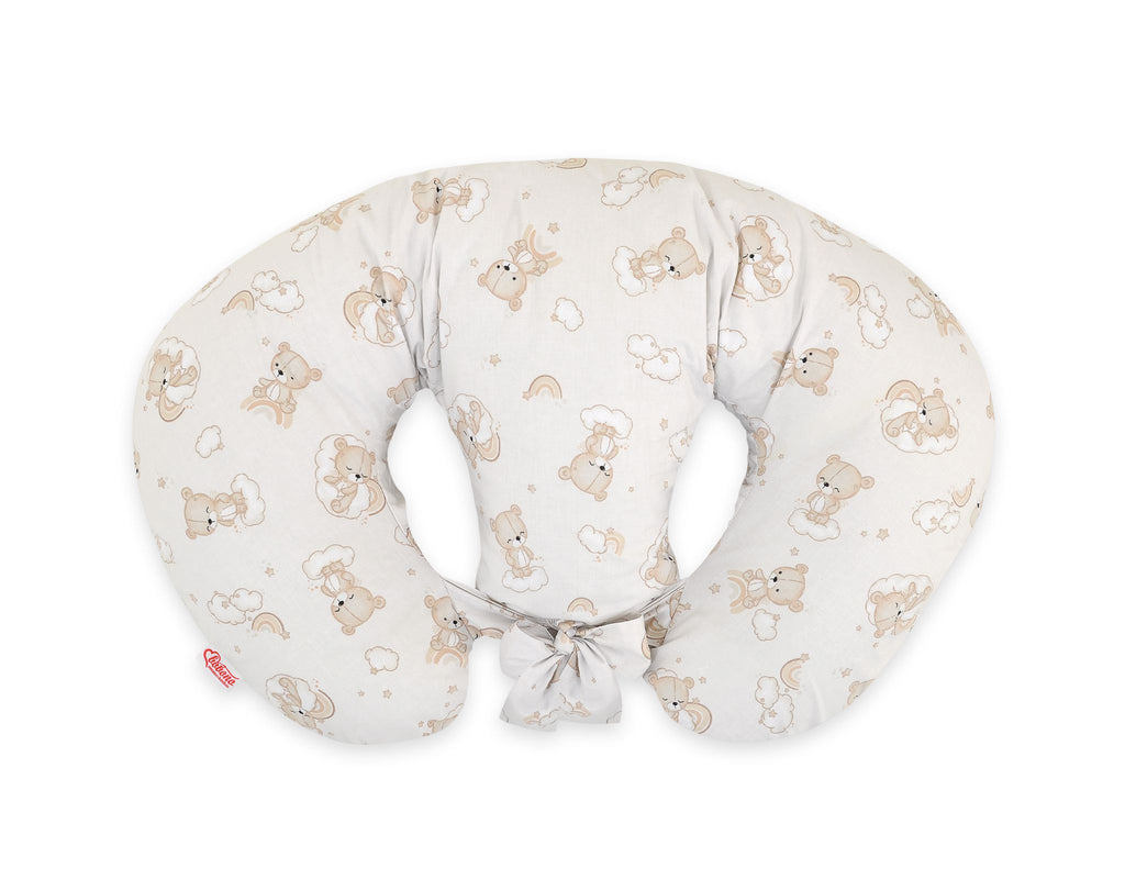 Twin nursing pillow, Breastfeeding Croissant Pillow, removable, Hands-Free Feeding- rainbow bear