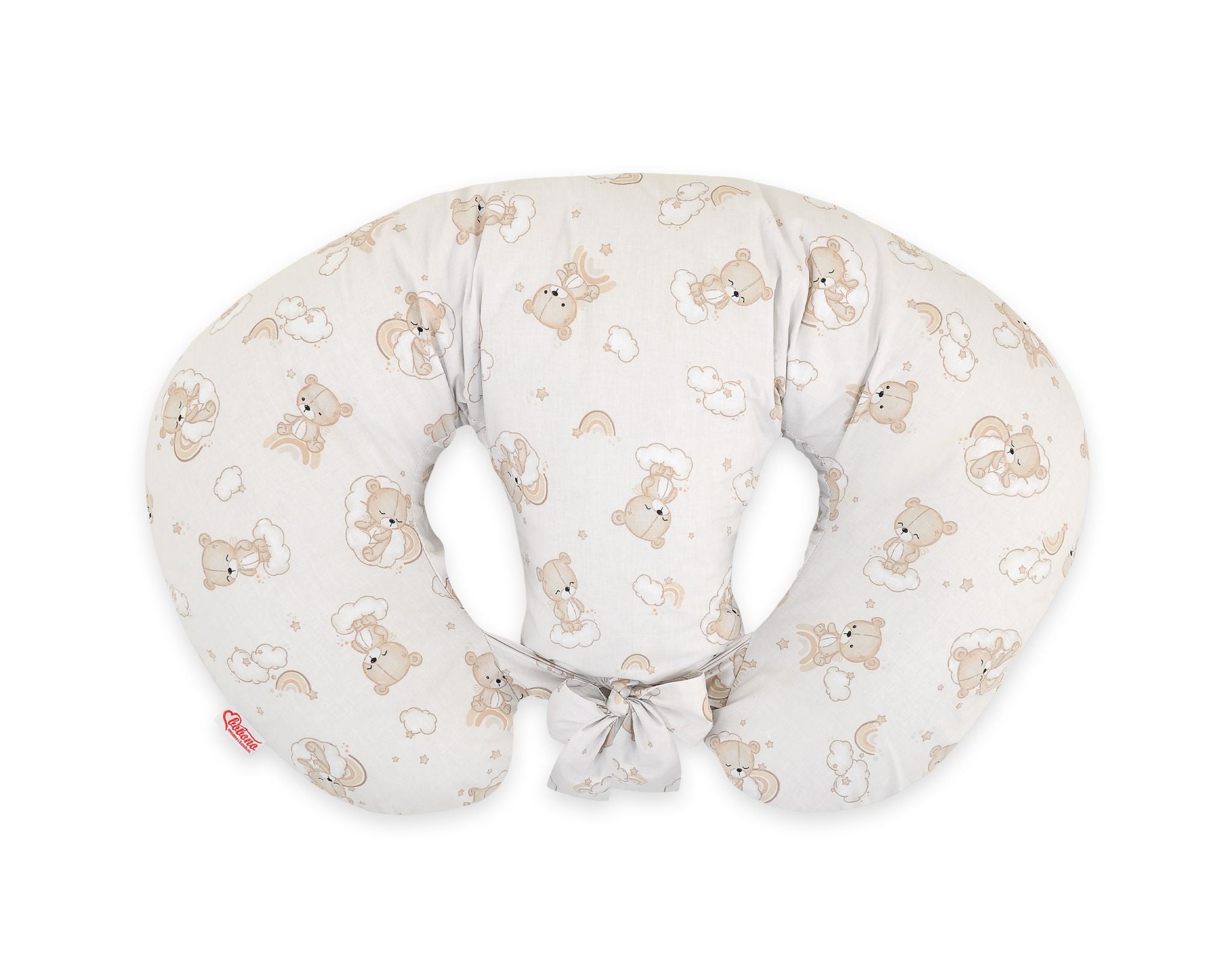 Twin nursing pillow, Breastfeeding Croissant Pillow, removable, Hands-Free Feeding- rainbow bear