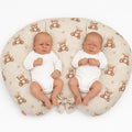 Twin nursing pillow, Breastfeeding Croissant Pillow, removable, Hands-Free Feeding- teddy love