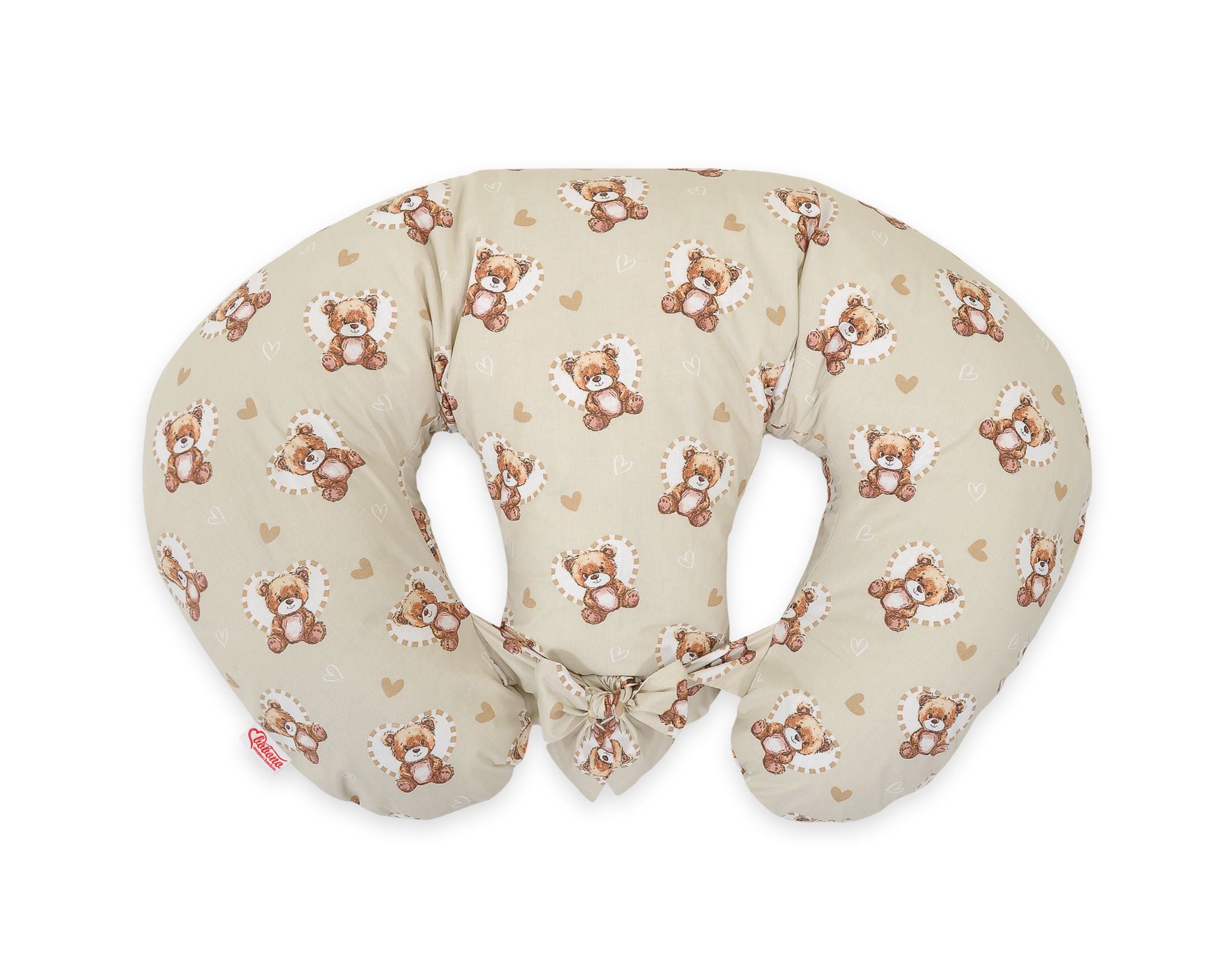 Twin nursing pillow, Breastfeeding Croissant Pillow, removable, Hands-Free Feeding- teddy love