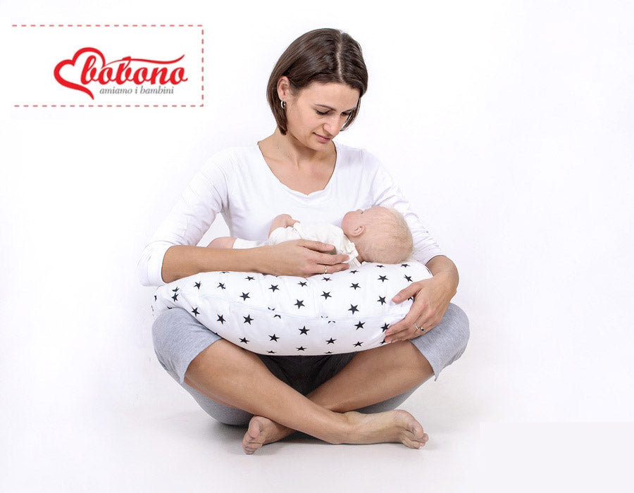 Breastfeeding Pillow Nursing Croissant Pillow, removable, Hands-Free Feeding- gray rabbits