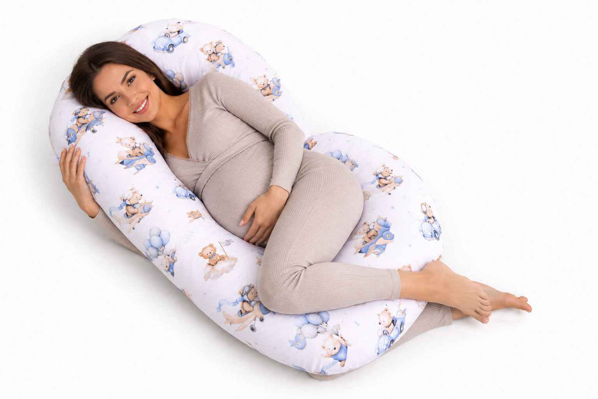 Maternity Support Pillow C, removable pillowcase - Blue Sky Bears