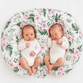 Replacement Cover for Bobono Twin Nursing Pillow – 100% Cotton - peony flower pink