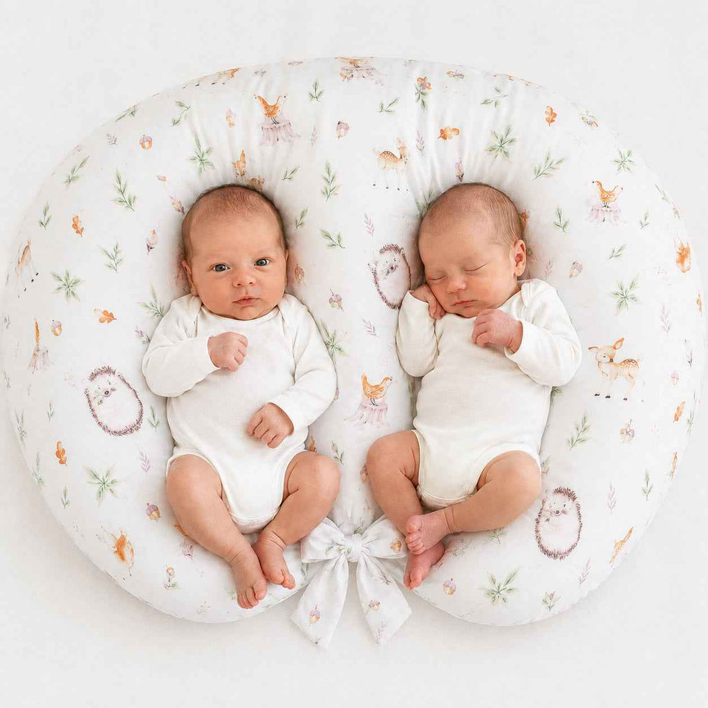 Replacement Cover for Bobono Twin Nursing Pillow – 100% Cotton - forest softness