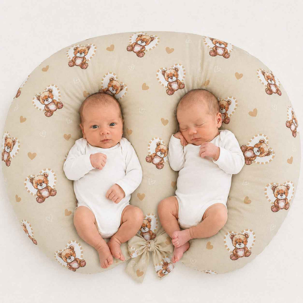 Replacement Cover for Bobono Twin Nursing Pillow – 100% Cotton - teddy love