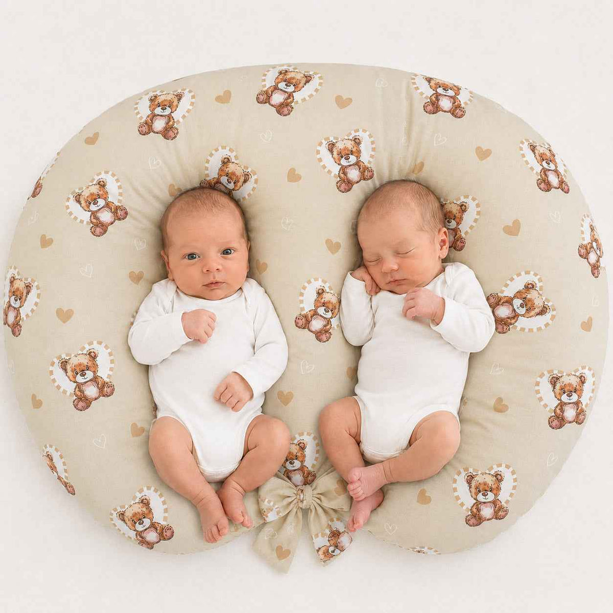 Replacement Cover for Bobono Twin Nursing Pillow – 100% Cotton - teddy love