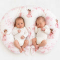 Twin nursing pillow, Breastfeeding Croissant Pillow, removable, Hands-Free Feeding- Blossom Fairies