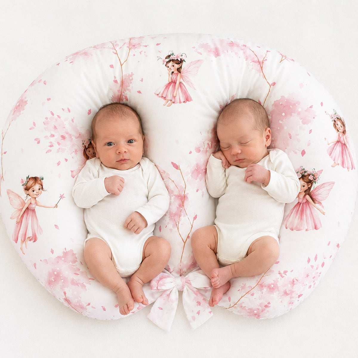 Replacement Cover for Bobono Twin Nursing Pillow – 100% Cotton - Blossom Fairies