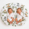Twin nursing pillow, Breastfeeding Croissant Pillow, removable, Hands-Free Feeding- Little Safari