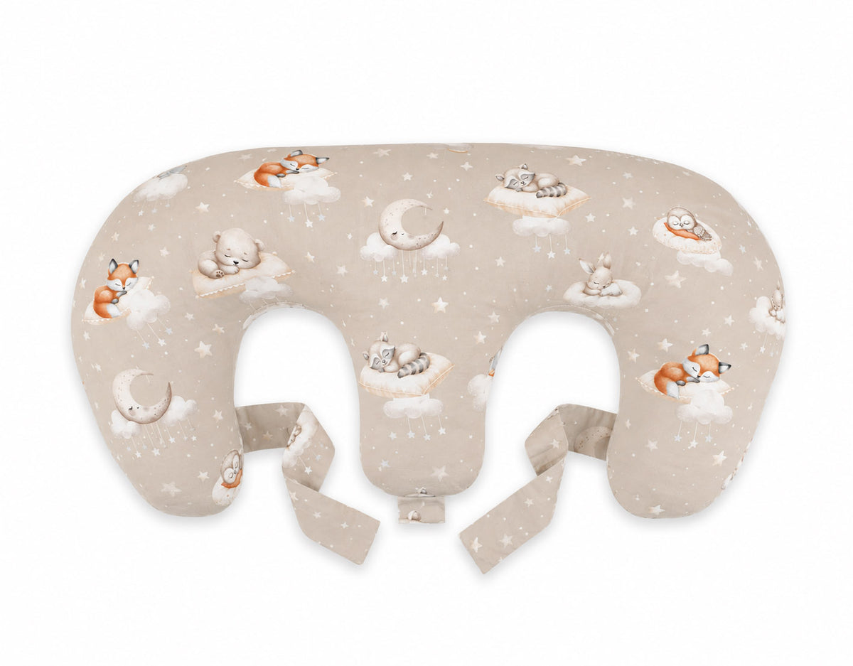 Replacement Cover for Bobono Twin Nursing Pillow – 100% Cotton - Twinkle Woodland