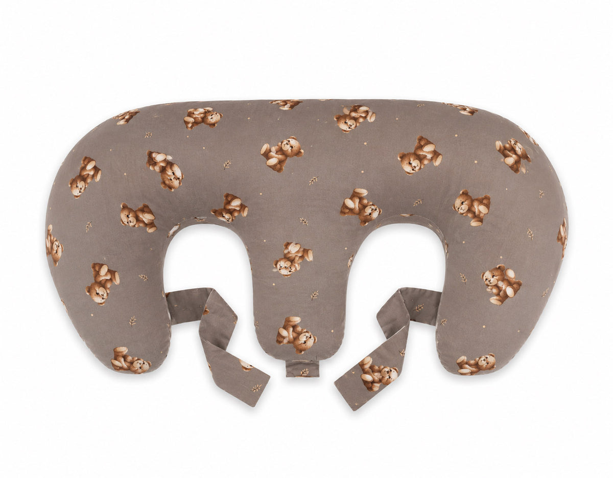 Replacement Cover for Bobono Twin Nursing Pillow – 100% Cotton - Toffee Teddy