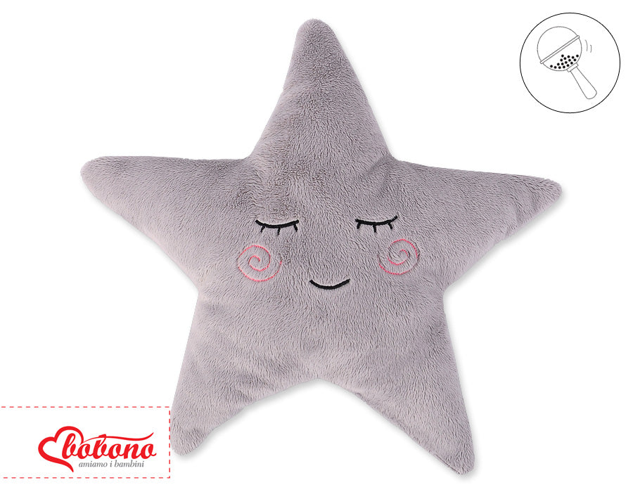 Pillow LITTLE STAR with rattle- gray