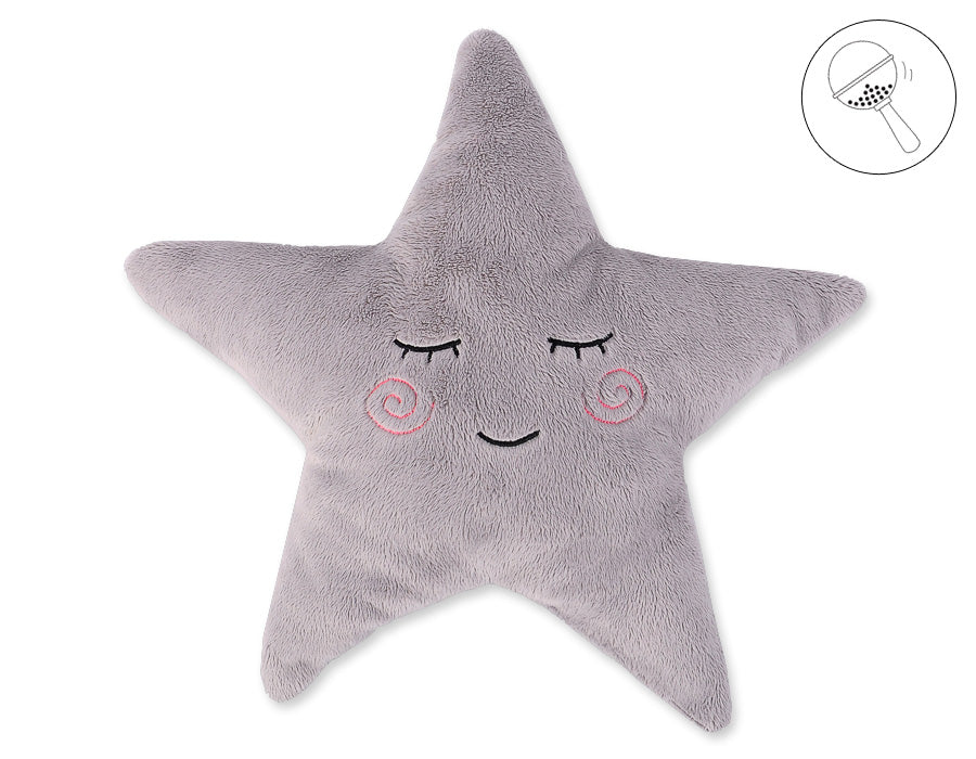 Pillow LITTLE STAR with rattle- gray