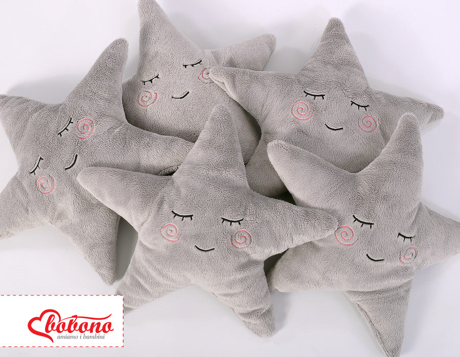 Pillow LITTLE STAR with rattle- gray
