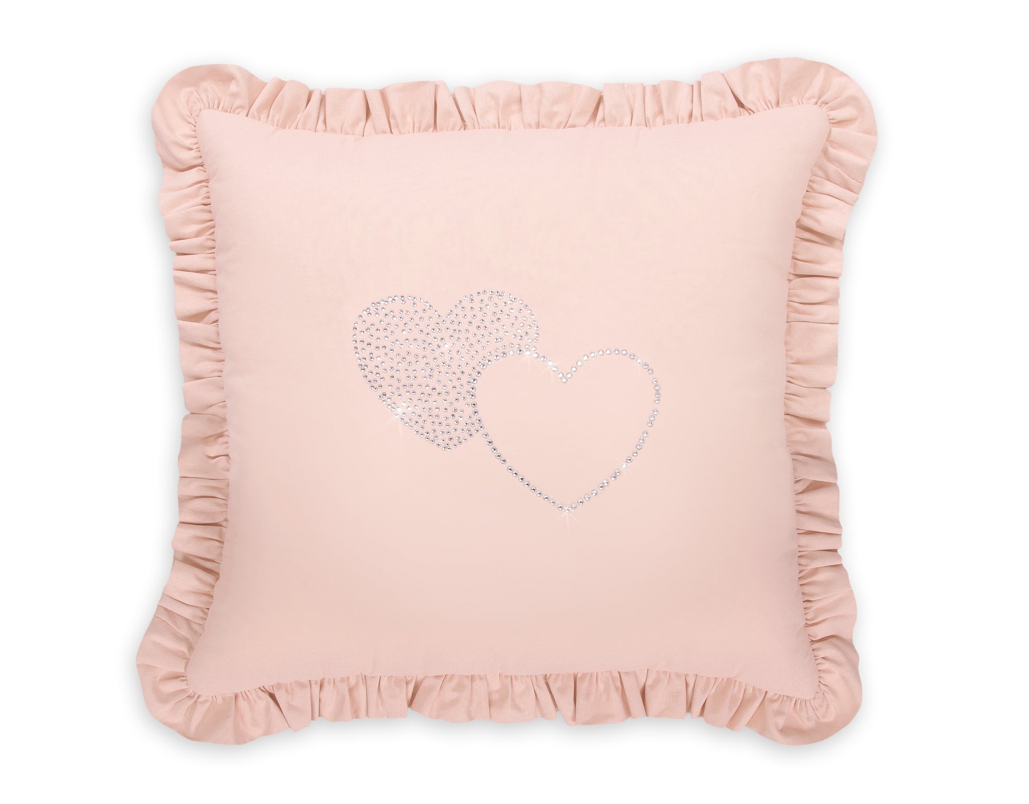 Decorative pillow with application - powder pink