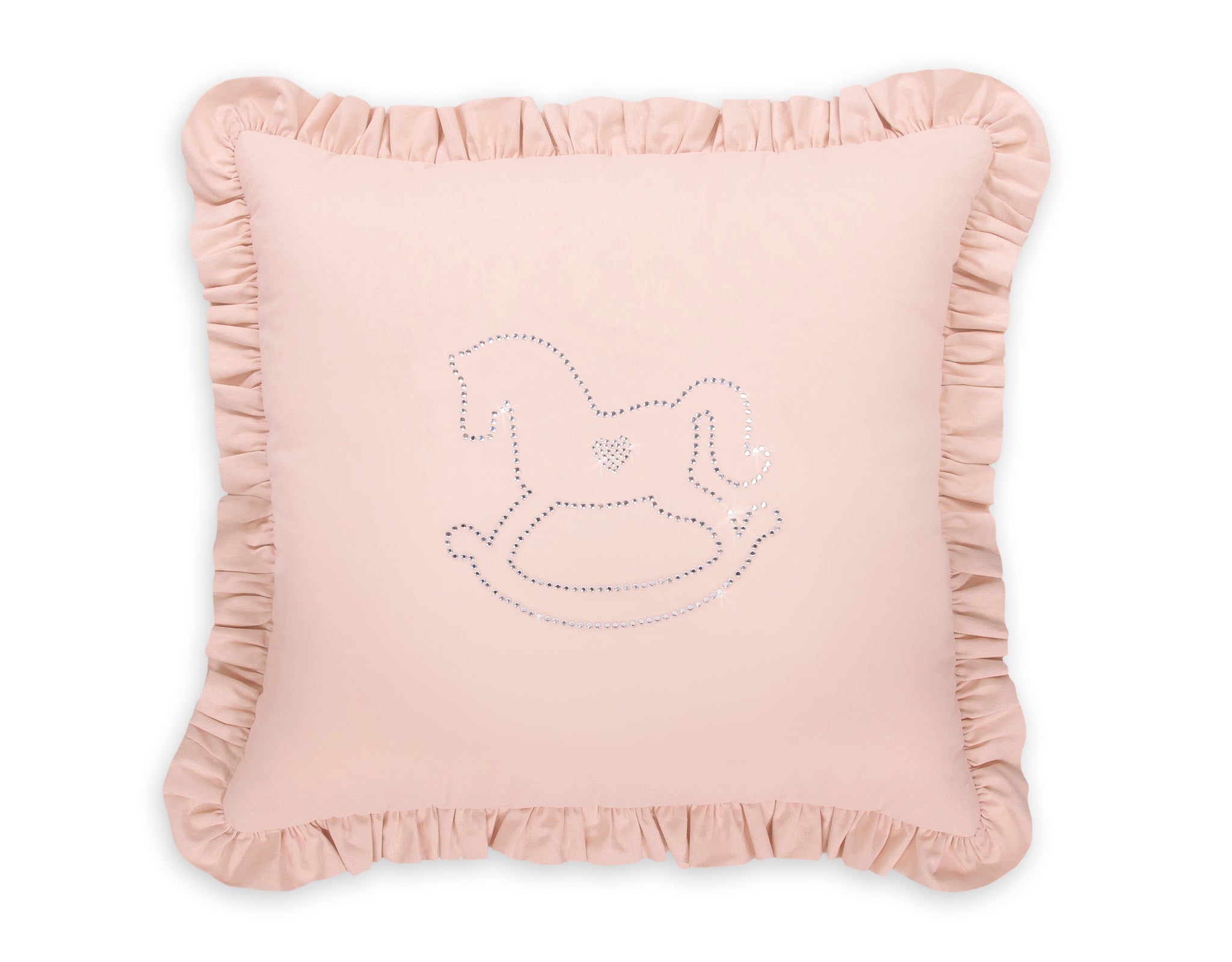 Decorative pillow with application - powder pink