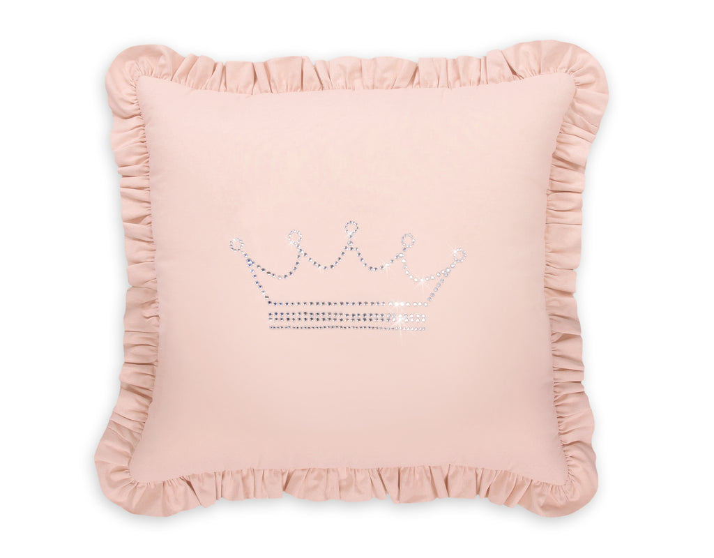 Decorative pillow with application - powder pink