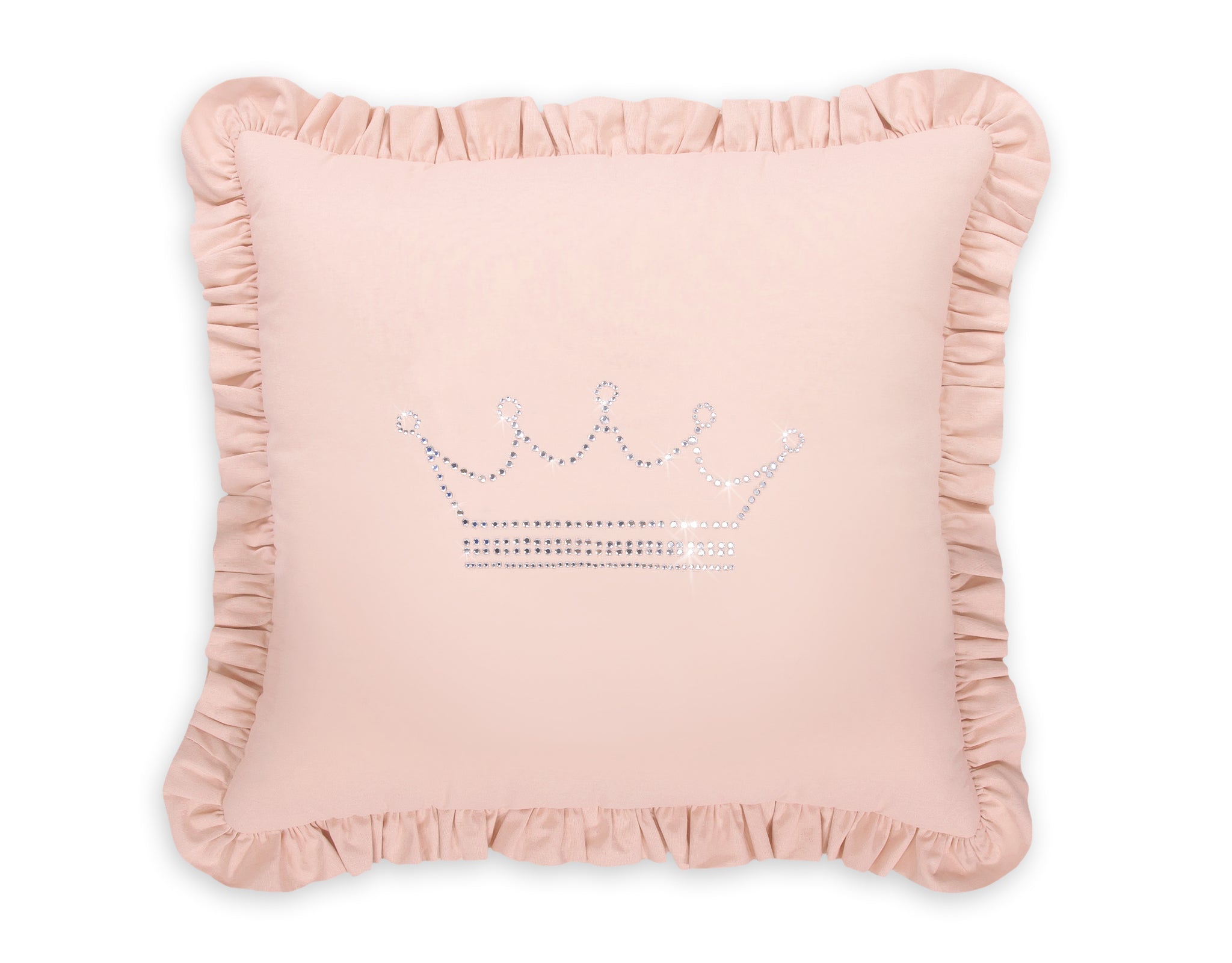 Decorative pillow with application - powder pink