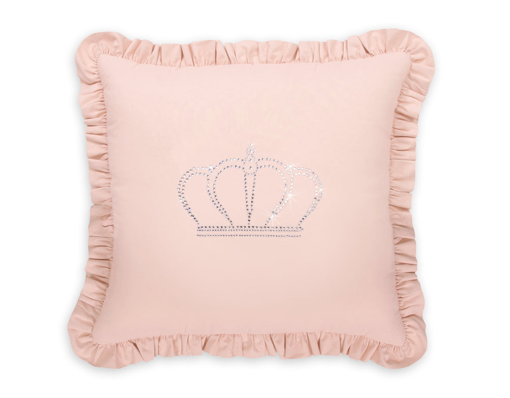 Decorative pillow with application - powder pink