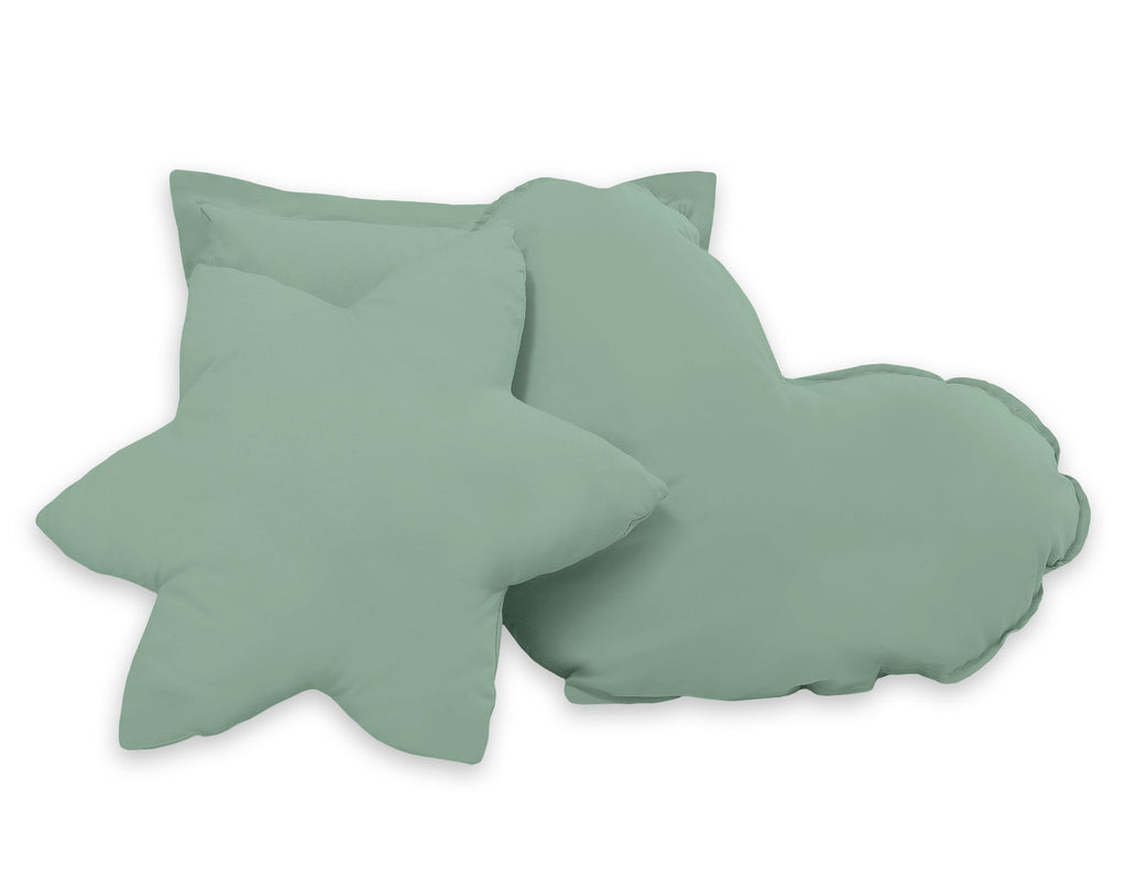 Teepee tent for kids + playmat + pillows + decorative feathers - pastel green