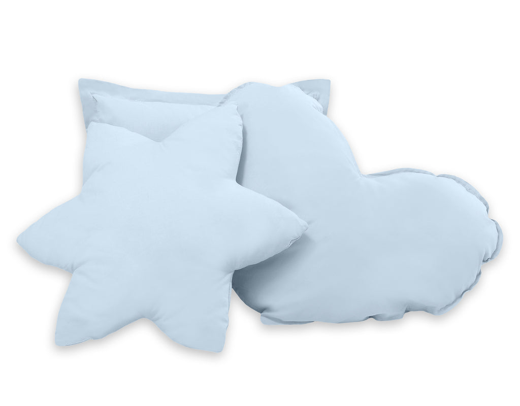 Teepee tent for kids + playmat + pillows + decorative feathers - blue