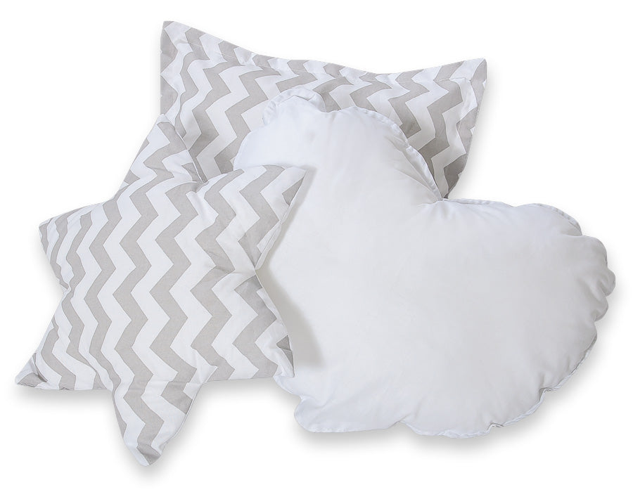 Teepee tent for kids + playmat + pillows + decorative feathers - Chevron grey
