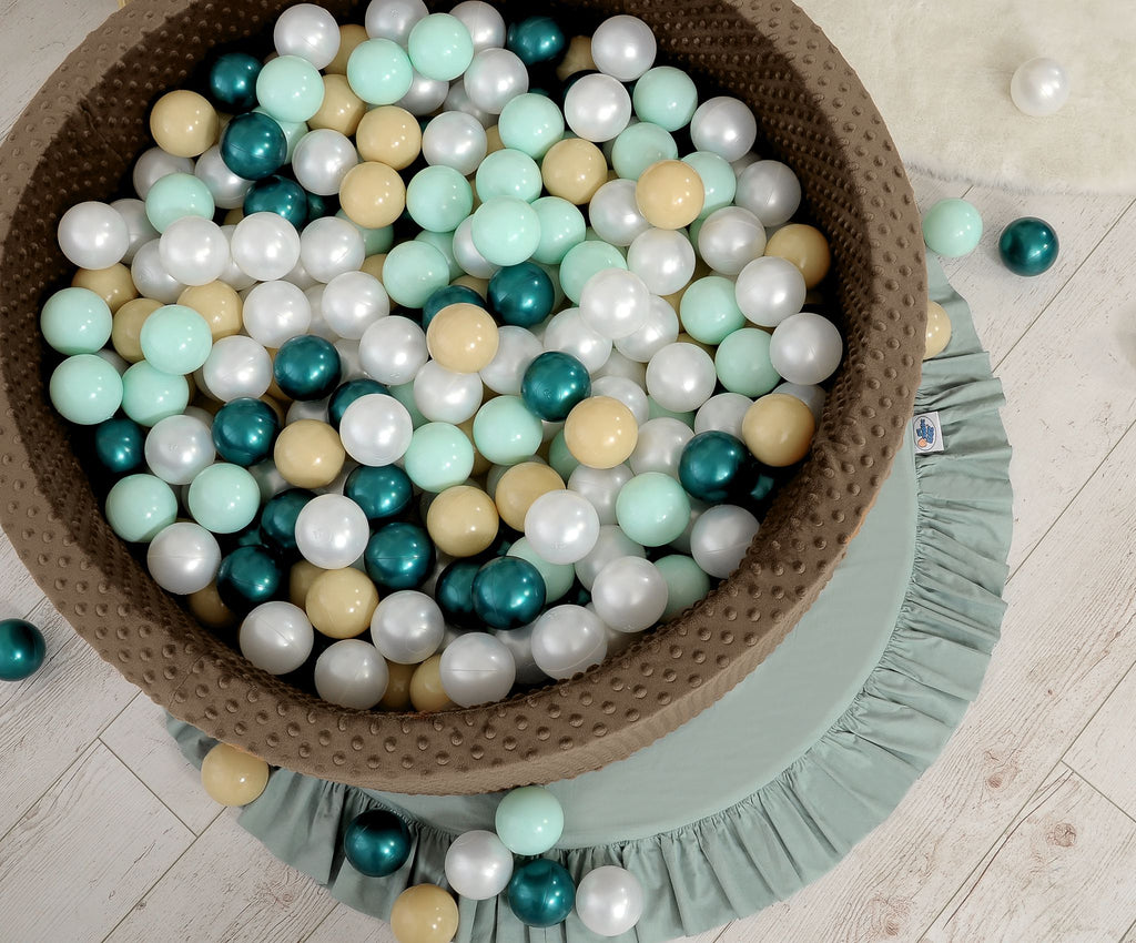 Ball-pit minky H-30 cm with balls 200pcs- chocolate