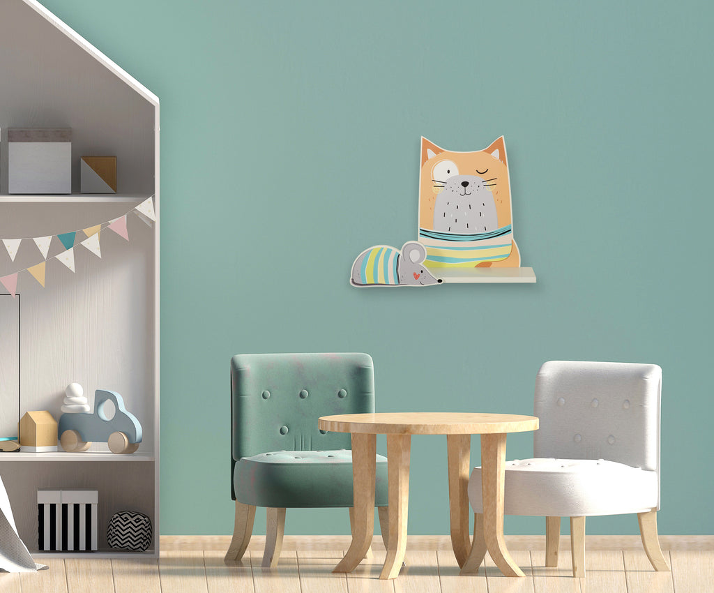 Shelf for children's rooms - Cat Red