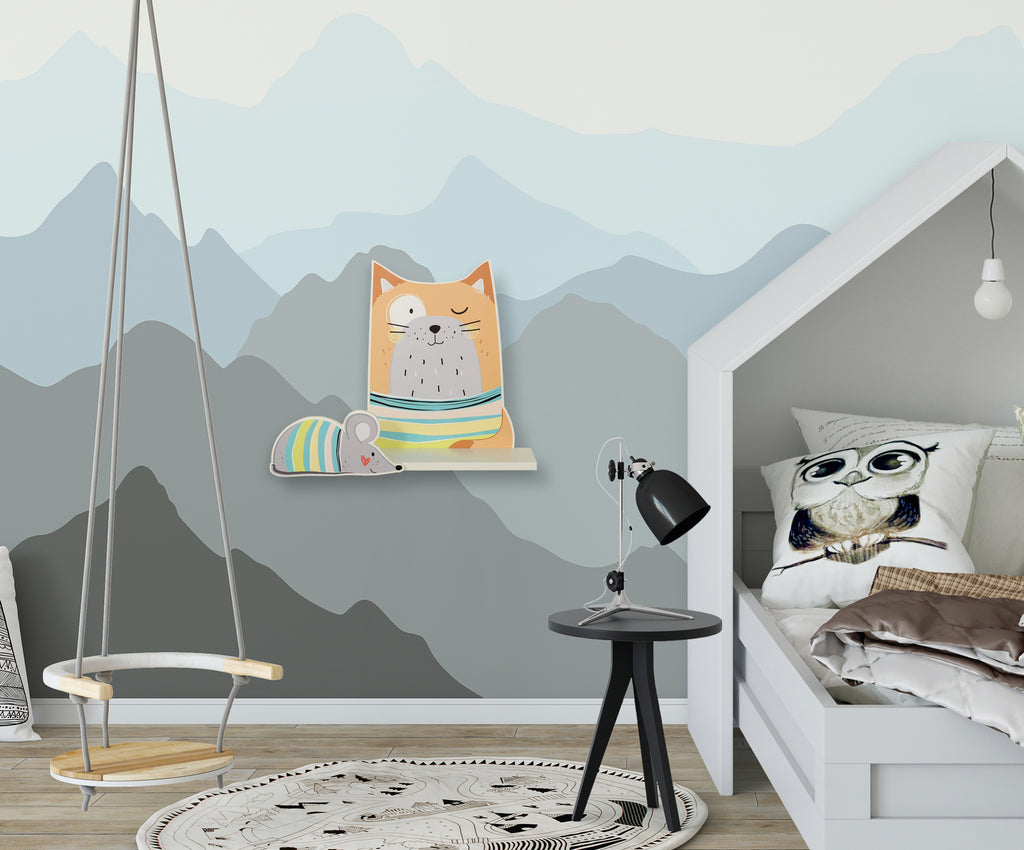 Shelf for children's rooms - Cat Red