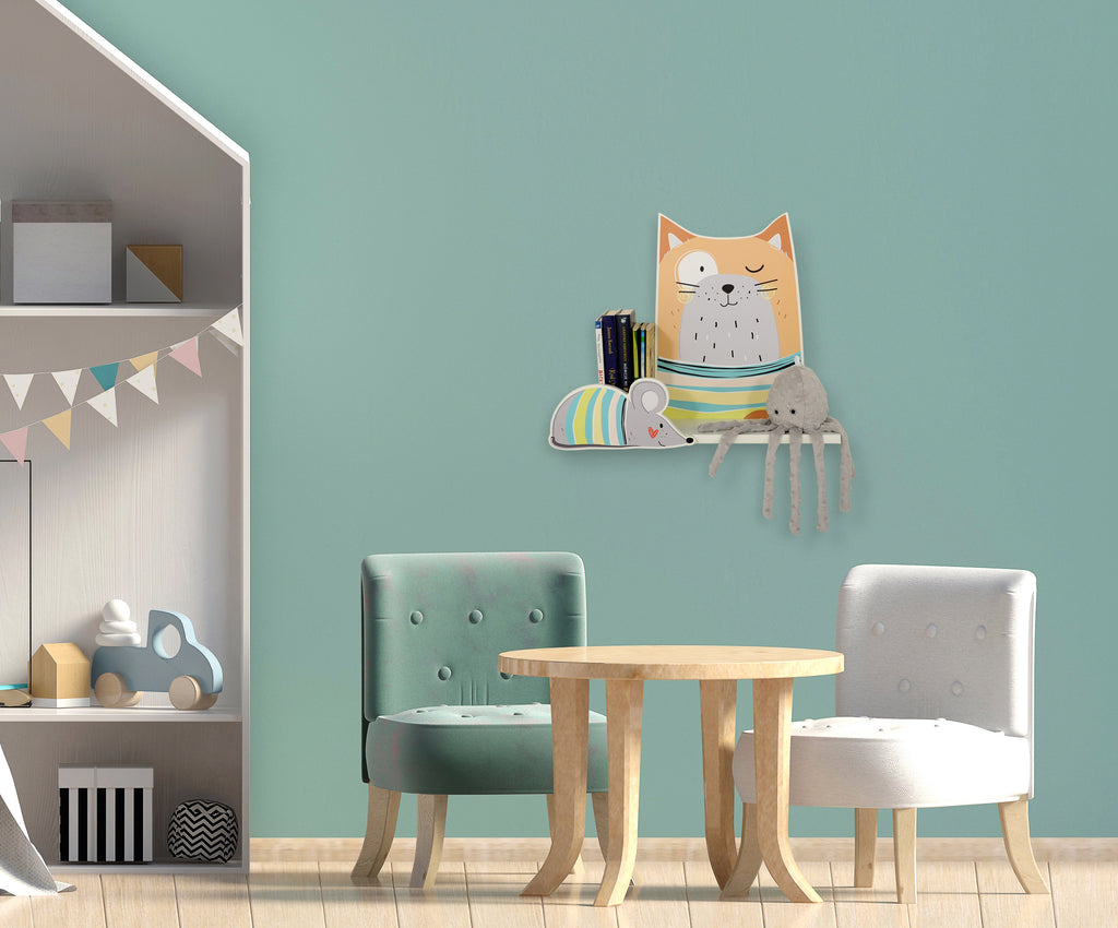 Shelf for children's rooms - Cat Red