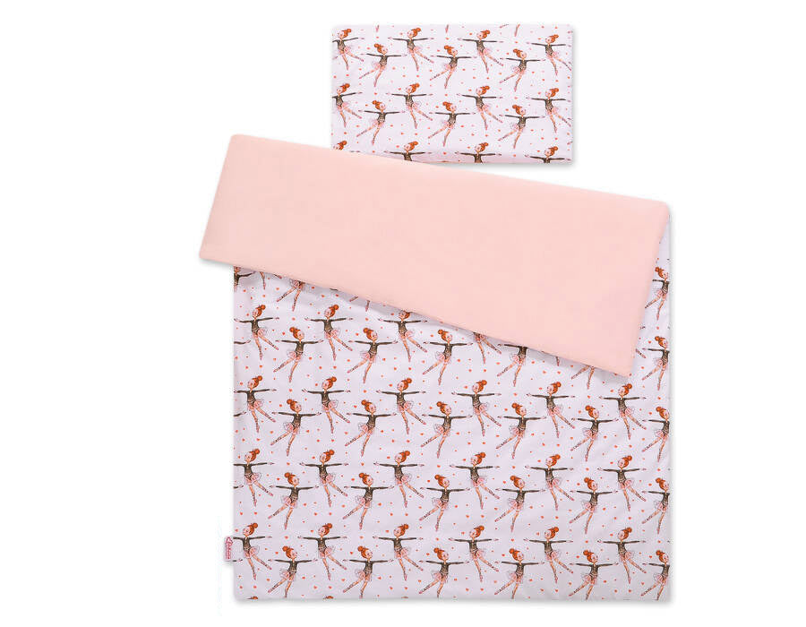 Baby cotton bedding set 2-pcs 135x100 cm - ballerinas pink