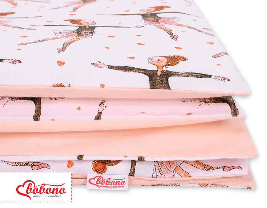 Baby cotton bedding set 2-pcs 135x100 cm - ballerinas pink