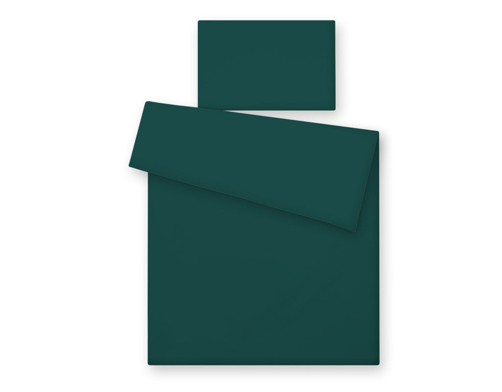 Cotton children's bedding set, 2 pieces, pillowcase 60x40 cm and duvet cover 120x90 cm bottle green