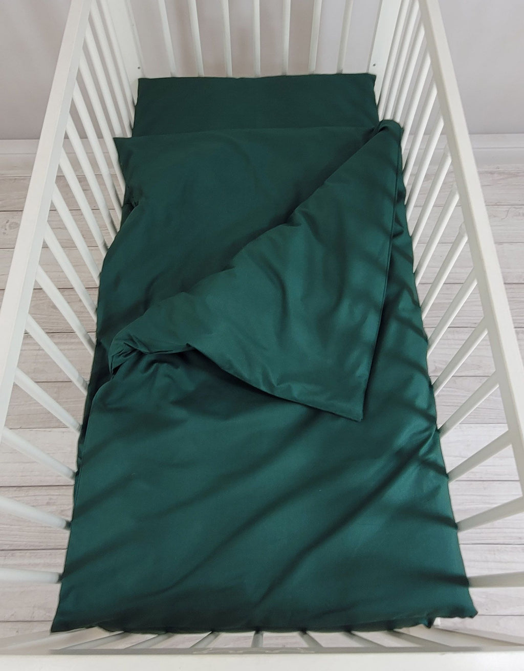Cotton children's bedding set 2 pieces pillowcase 60x40 cm and duvet cover 135x100 cm bottle green