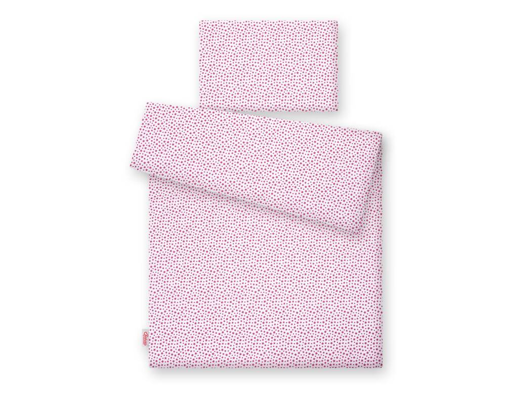 Baby cotton bedding set 2-pcs 120x90 - burgundy stars