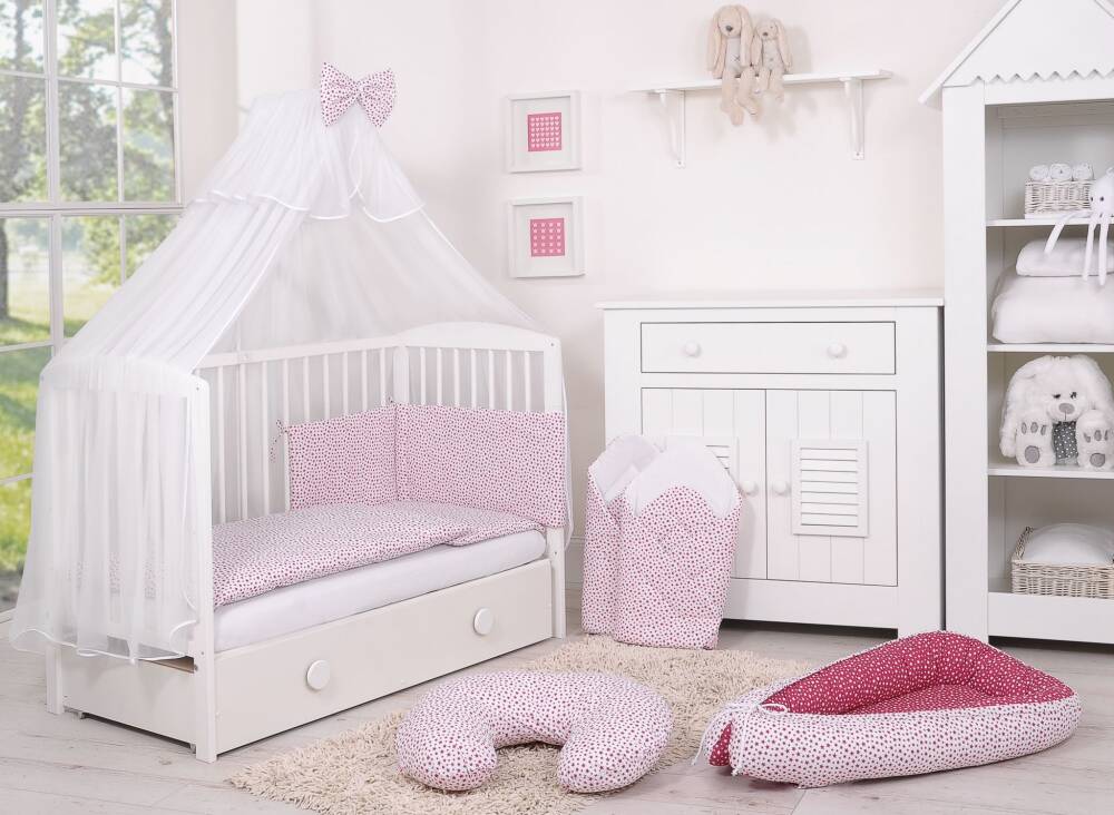 Baby cotton bedding set 2-pcs 120x90 - burgundy stars