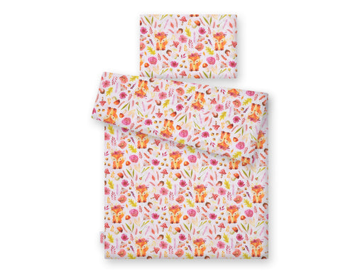 Baby cotton bedding set 2-pcs - fox in a wreath