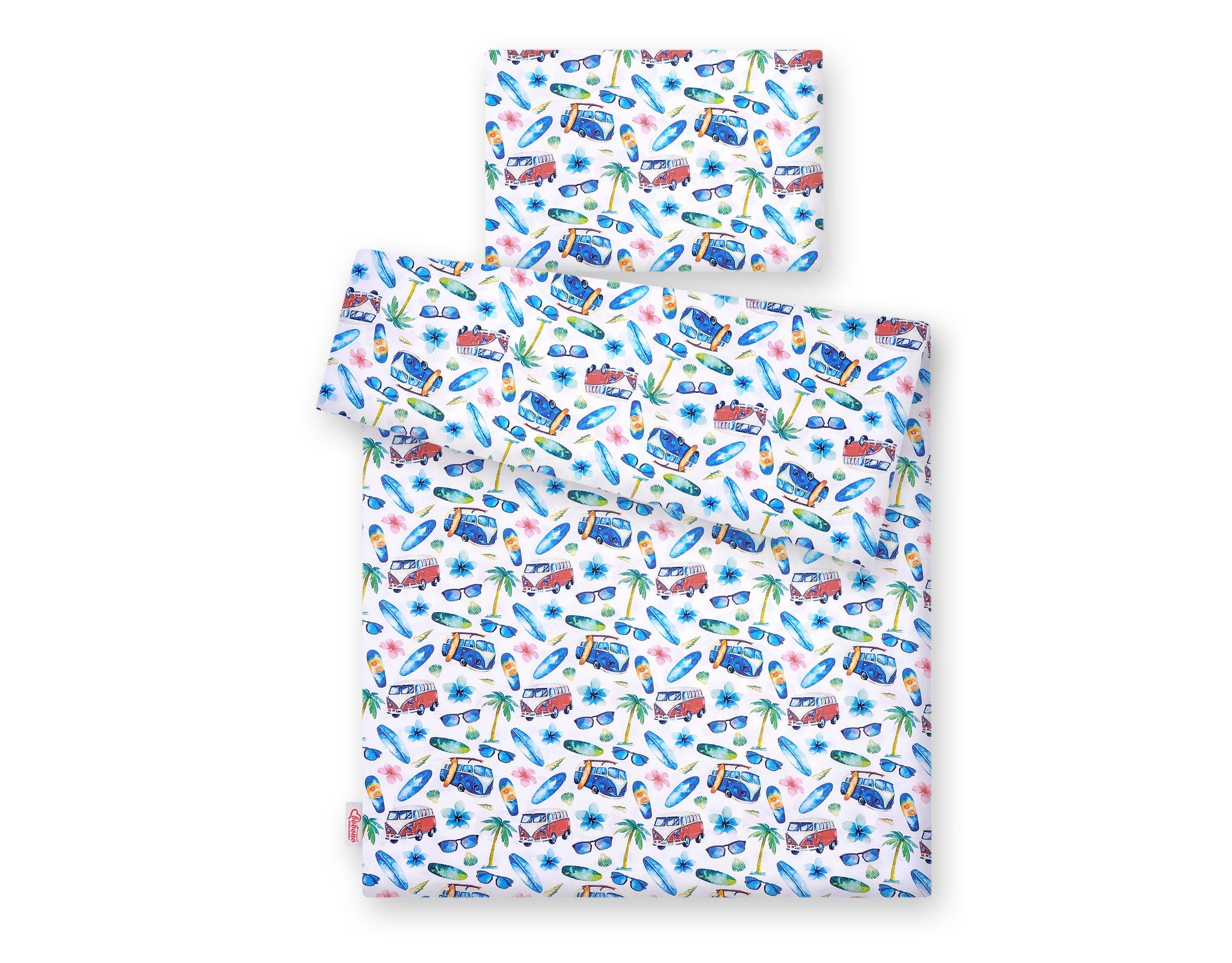 Baby cotton bedding set 2-pcs 120x90 cm- bus